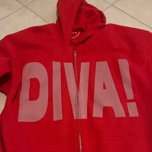 DIVA! Red Hoodie Sweatshirt